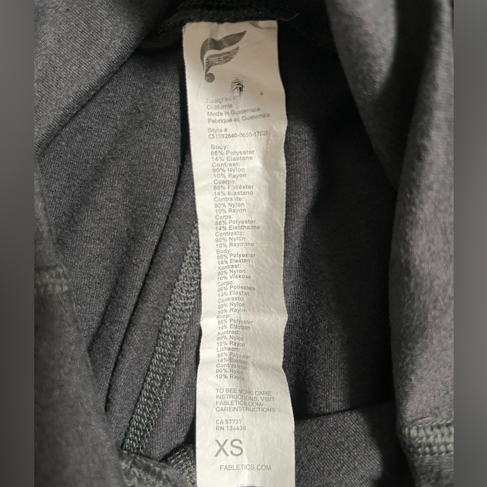 FABLETICS Charcoal/Dark Grey Leggings Size Xs - Picture 3 of 4